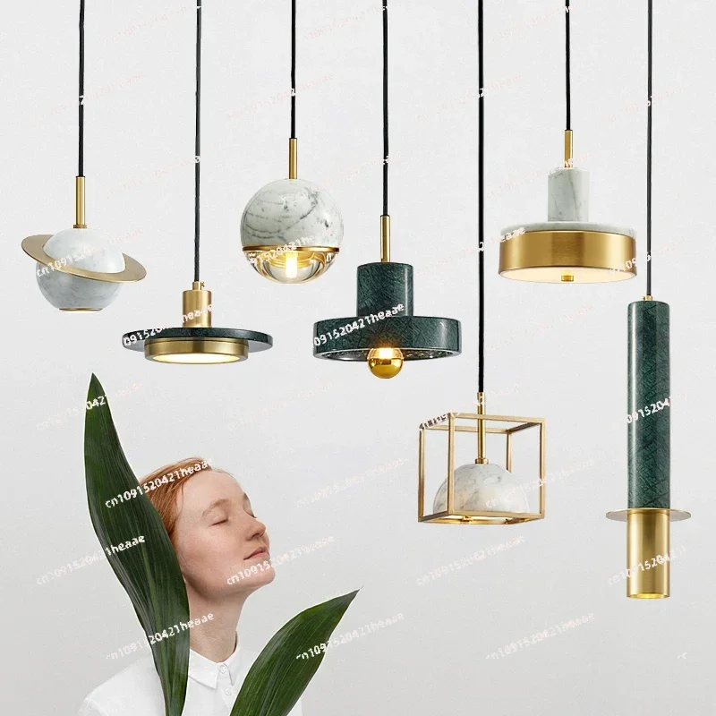 Suitable for simple and creative bedside bar marble pendant lights