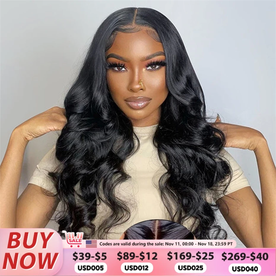 Body Wave Wig 6x4 Glueless PrePlucked Human Hair Wigs Ready To Go 5x5 Transparent Pre Cut Lace Closure Wig For Black Women Bling