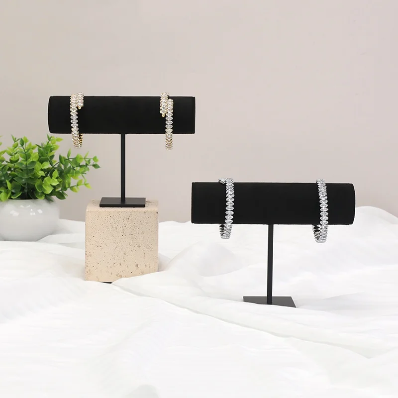 

Подставка для браслетов, металлическая черная сверхтонкая Т-образная подставка для браслетов Подставка для хранения ювелирных изделий и браслетов