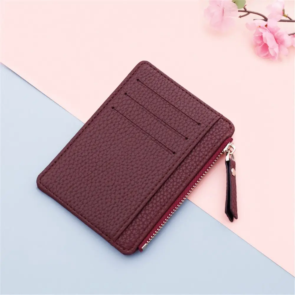Multi-Card Bit Case Rits Pocket Pu Lederen Portemonnee Kaarthouder Portemonnee Voor Vrouwen