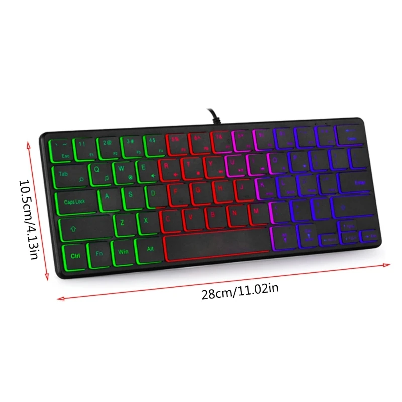 60% Compact 64 for Key Keyboard True RGB Backlight USB Gaming Keyboard Ergonomic Game Keyboard Suitable for PC Gam