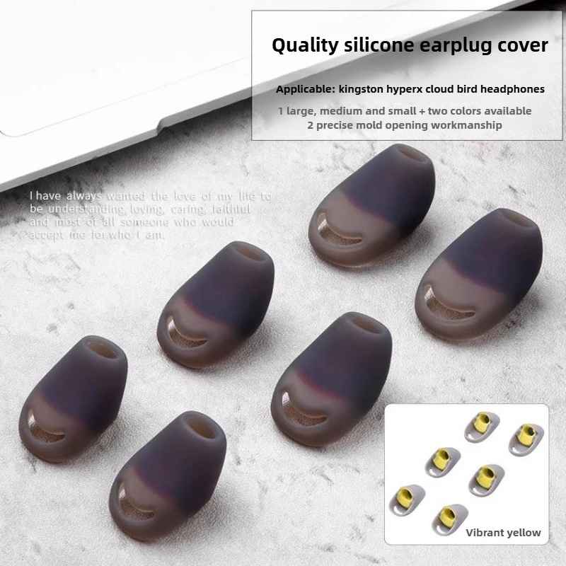 Para kingston hyperx cloud fones de ouvido substituição dicas-tampas de silicone macio, isolamento de ruído e ajuste seguro peças de fone de ouvido