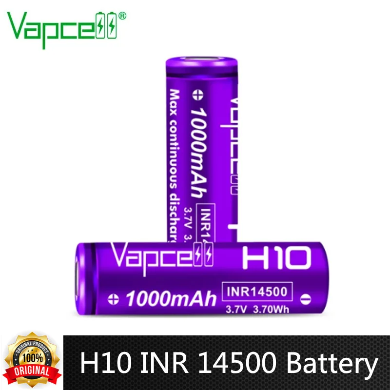 Original Vapcell H10 INR 14500 Battery 1000mAh 10A 3.7v High Drian li lon Batter For Electric Power Tool Toys Flashlight UAV