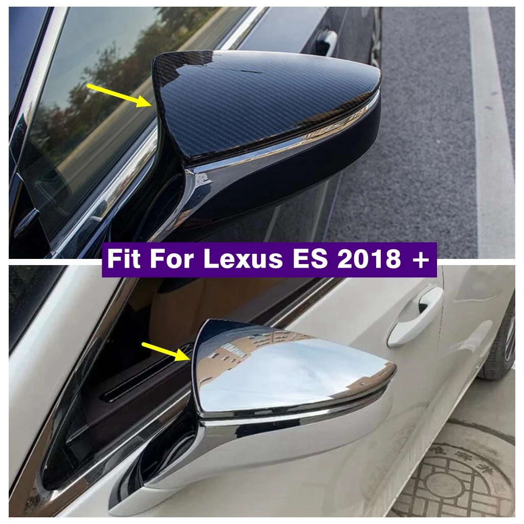 

ABS Chrome Carbon Fiber Door Rearview Mirror Decoration Shell Protector Cap Cover Trim For Lexus ES 2018 - 2023 Car Accessories