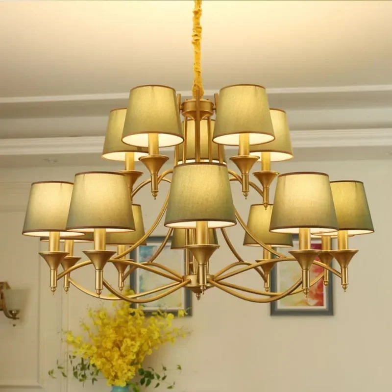 Green/White Multi-heads 3-6-8 Heads Chandelier Simple Living Room Bedroom Restaurant Pastoral Mediterranean Nordic Style E14