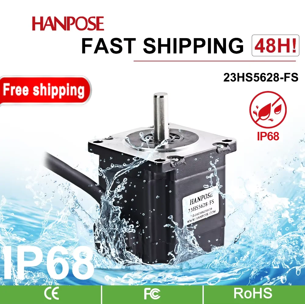 

Exclusive 4-pin 23HS5628-FS IP68 56mm motor 2.8A 1.8N. M is used for automatic feeder motor Nema23 stepper motor waterproof moto