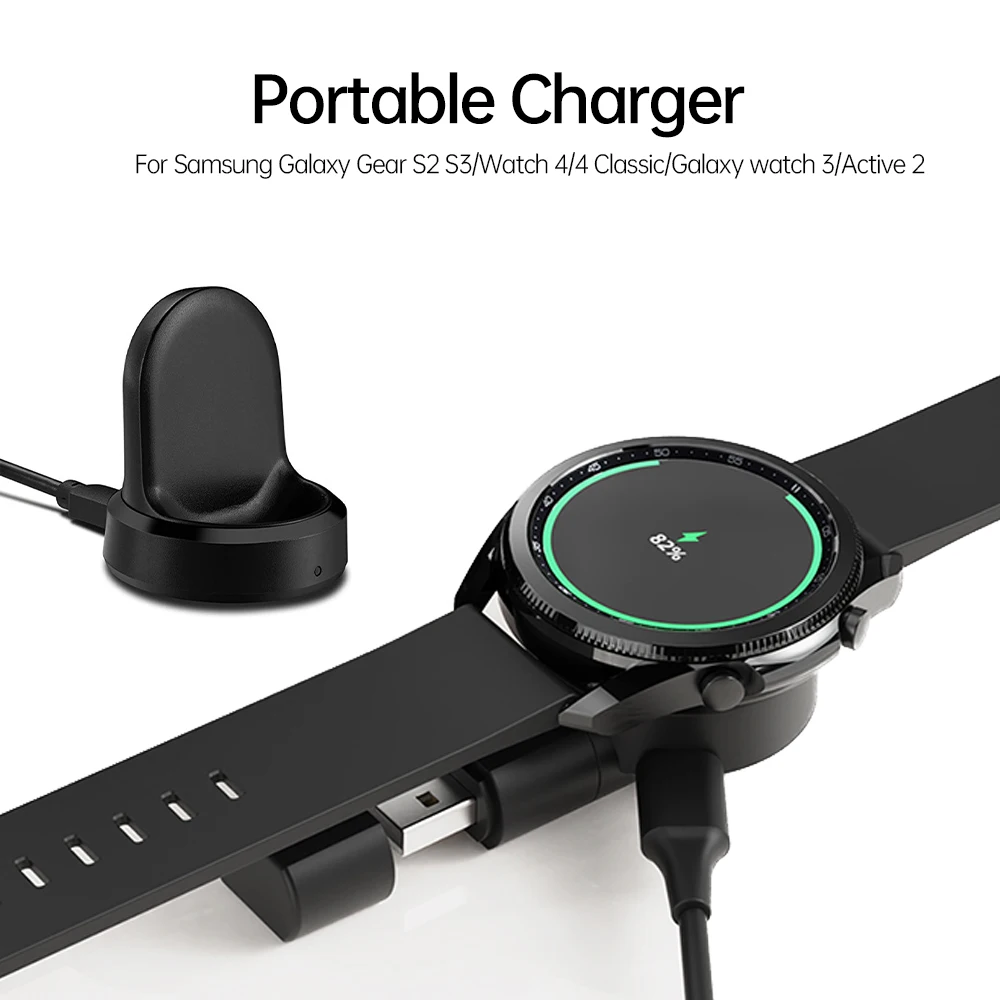 SIKAI-cargador rápido inalámbrico para Samsung Gear S3 S2 Frontier, base de carga portátil para Samsung Galaxy Watch 4/3/Active 2