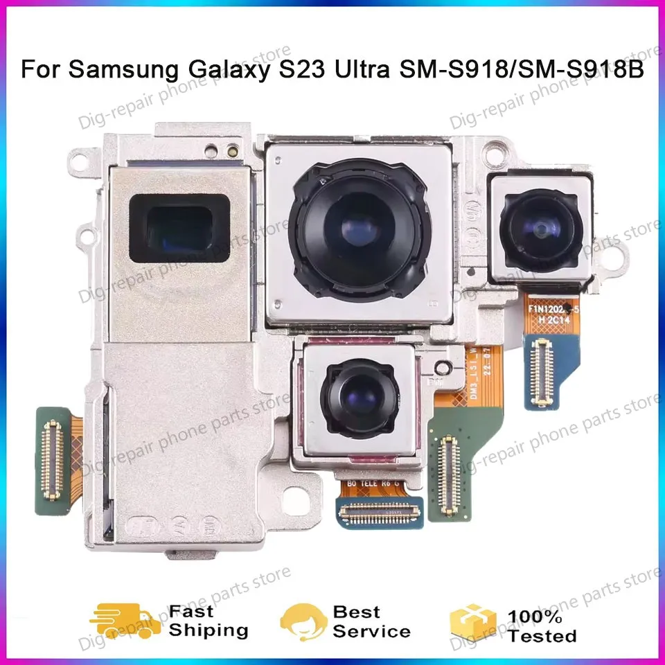 (Telephoto + Periscope + Wide + Main Camera) Tested Camera Set for Samsung Galaxy S23 Ultra SM-S918/SM-S918B Phone Part Camera