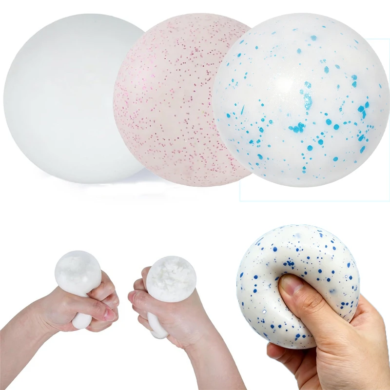 Flour Filled Snow Ball Stress Squeeze Ball Soft Fidget Toy Calming Sensory Toy for ADHD Autism Anxiety Gift Relief Hand Exercise