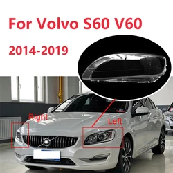 For Volvo S60 V60 2014-2019 Car Front Headlight Lens Cover Clear Car Light Glass Shell Plexiglass Replace Original Auto Gadgets