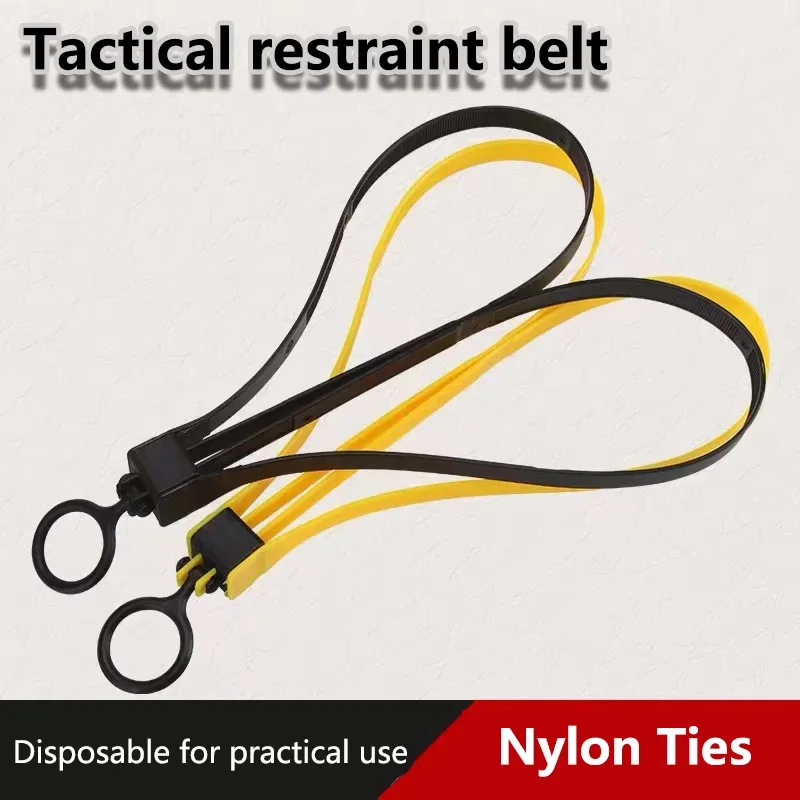 1PC Tactical Plastic Cable Tie Band Handcuffs Cs Sport Decorative Strap Tmc Sport Gear Disposable Cable Tie Yellow military gear