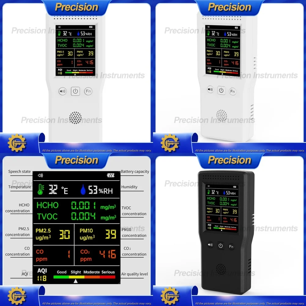 

2026 9 in 1 Air Quality Tester Handheld High Precision Gas Detector for Formaldehyde Monitoring Portable Environmental Analyzer