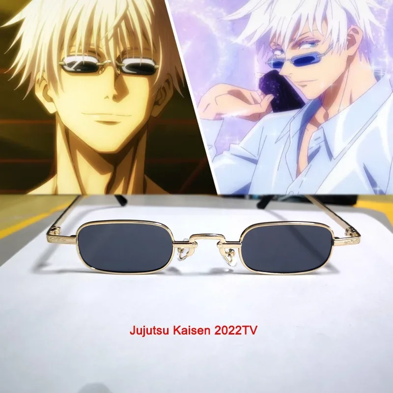 Gojo Satoru Glasses Anime Jujutsu Kaisen Gojo Satoru Cosplay Black Glasses Eyewear Sunglasses High Quality Party Men Women Prop
