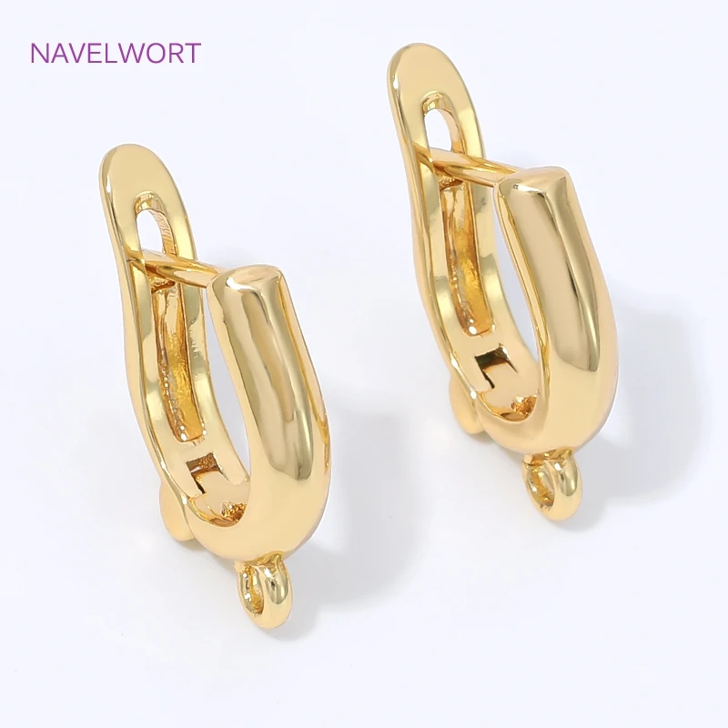 18K Gold Plated Shvenzy Earwire Fasteners,Brass Earring Hooks Clasps For Earring Making Accessories,DIY Jewelry Materials image 3