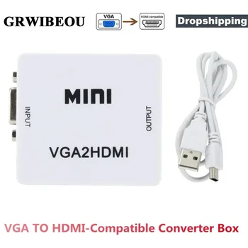 1080P VGA-HDMI 호환 비디오 어댑터 커넥터, VGA2HDMI 미니 VGA-HDMI 호환, PC 노트북과 HDTV 프로젝터용 