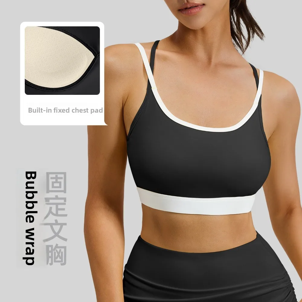 

Бюстгальтер Viral Color Block с перекрещенной спинкой — женский высокоударный топ для тренировок с фиксированными чашками для максимальной поддержки и стиля