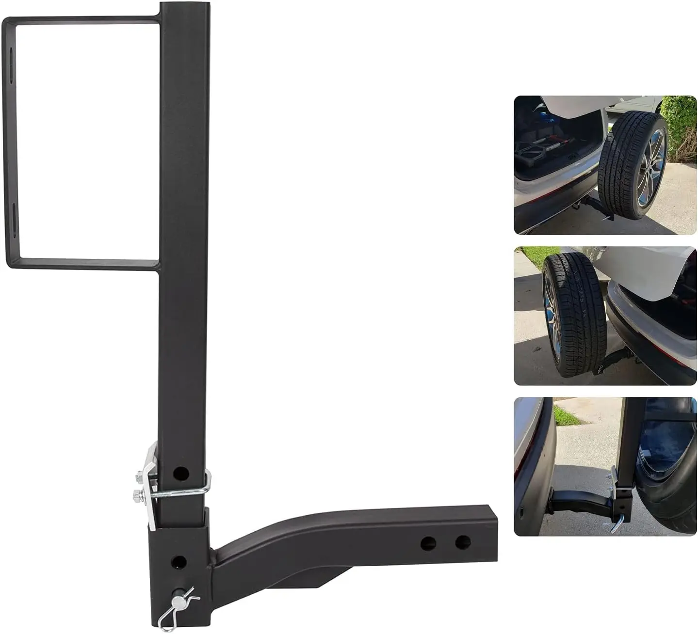 

Spare Tire Mount Carrier 24-Inch Universal Fit for SUV ATV UTV RV Truck with 2'' Receiver Trailer Hitch