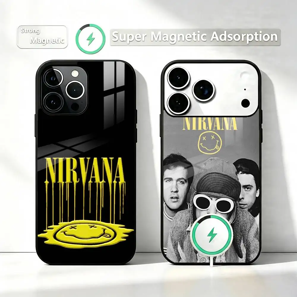 Rock Band N-Nirvana Fashion  Phone Case For iPhone17,16,15,14,13,12,11 Plus,Pro Allows magnetic wireless charging