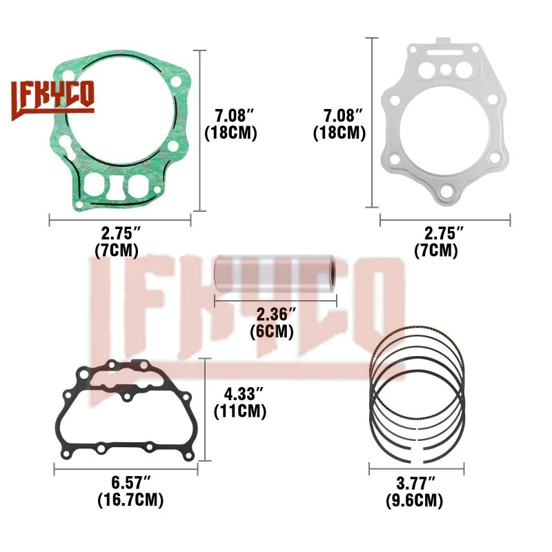 Motorrad 92mm Motor teile Zylinder Kolben dichtung ssatz 500ccm Motor für Honda Vorarbeiter 500 trx500 fpe fe fm tm 4 x4 atv Motorblock