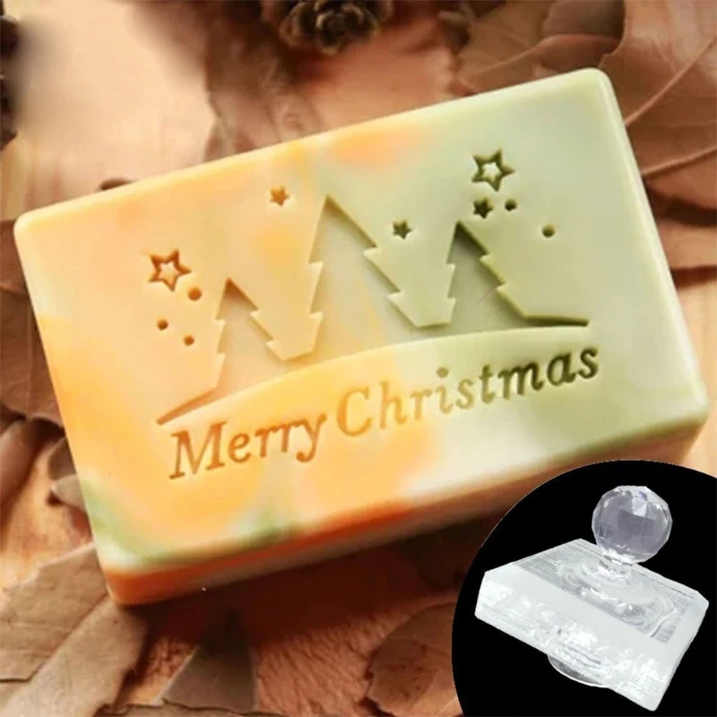 Christmas Theme Transparent Soap Stamp Hnadmade Soaps Making Tools Accessories