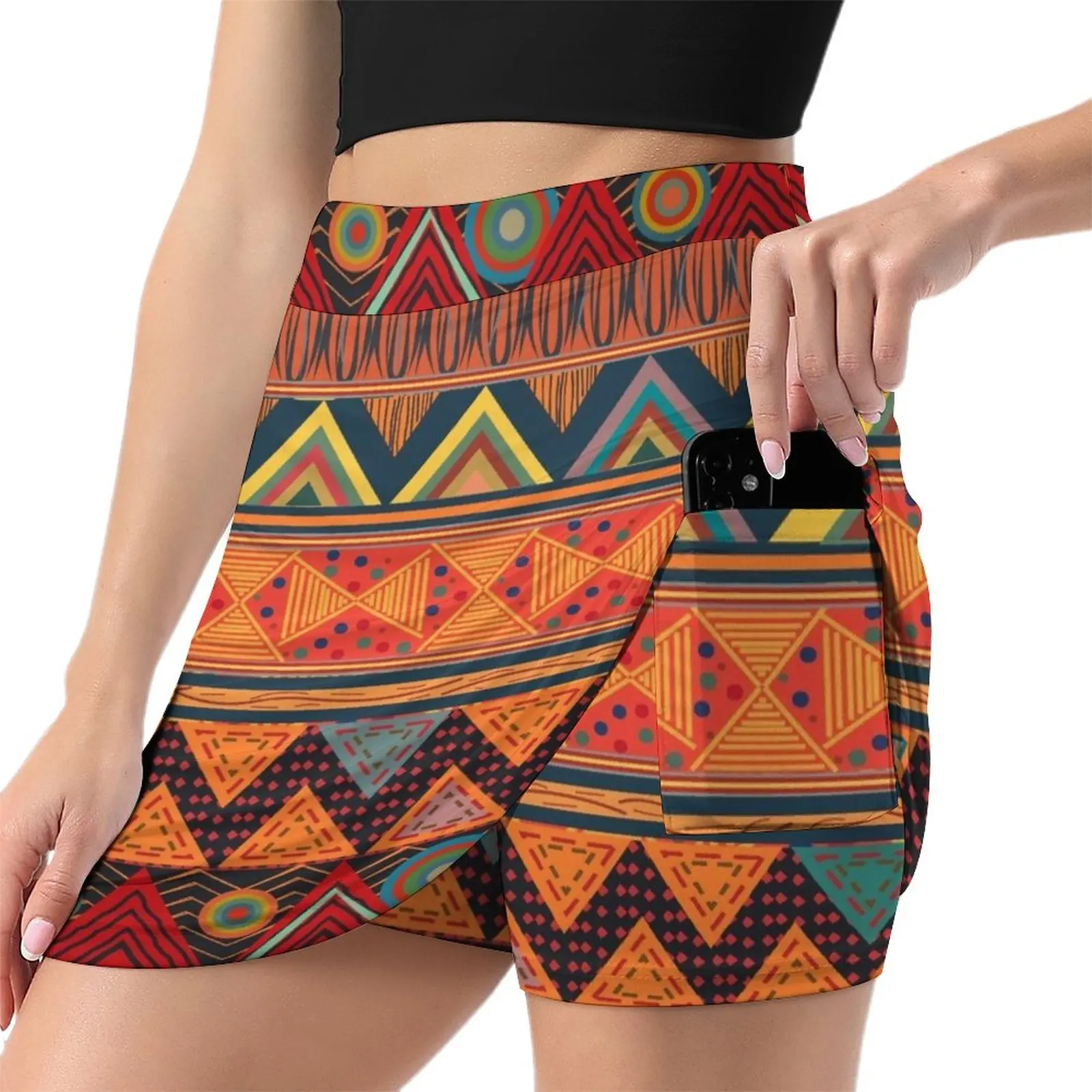 Tribal Ethnic (earth colors) Light Proof Trouser Skirt elegant skirts for women cute skirt