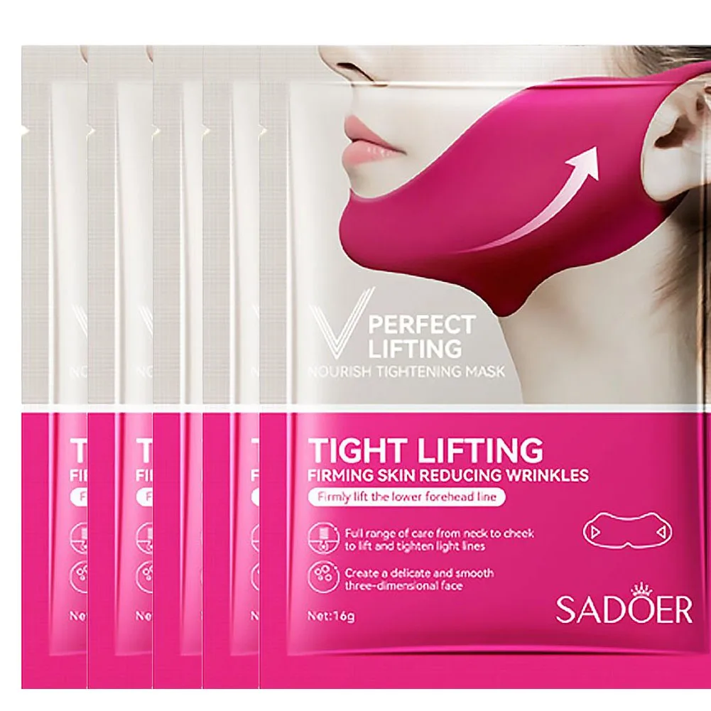 1/2/3/5pcs V-Shaped Face Lifting Mask Ear-Hanging Nano-Hydrogel Mask Women Skin Hydrating Moisturizing Lifting Firming Mask