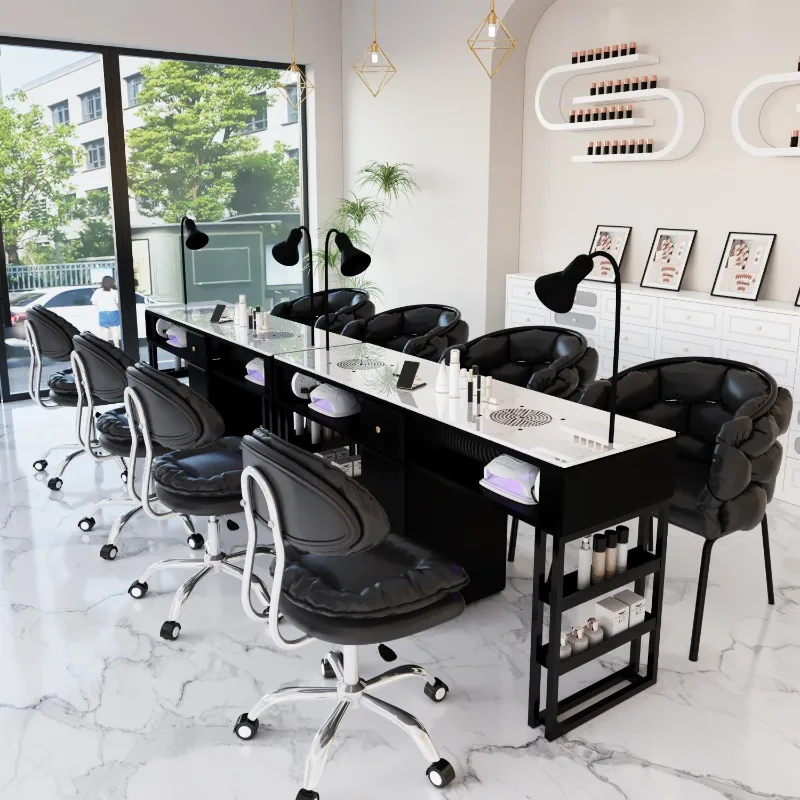 Wide porcelain surface manicure shop girls manicure table, makeup chair multi-functional manicure table and chair set