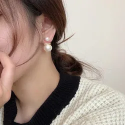 Simple Exaggerated Large Pearl Stud Earrings for Women Wedding Bridal Korean Imitation Pearl Earrings Office Jewelry Gifts