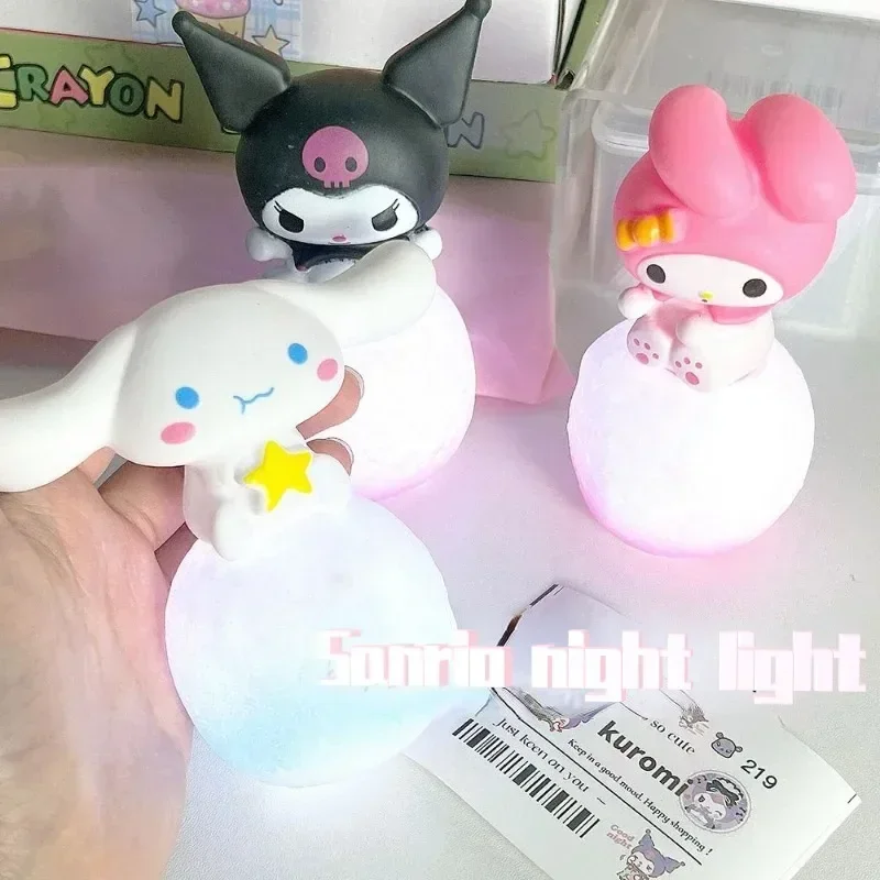 Sanrio Hello Kitty Night Light Luminous Children's Toy Bedside Lamp Anime Cartoon Kuromi Cinnamoroll Cute Children's Gift Gift