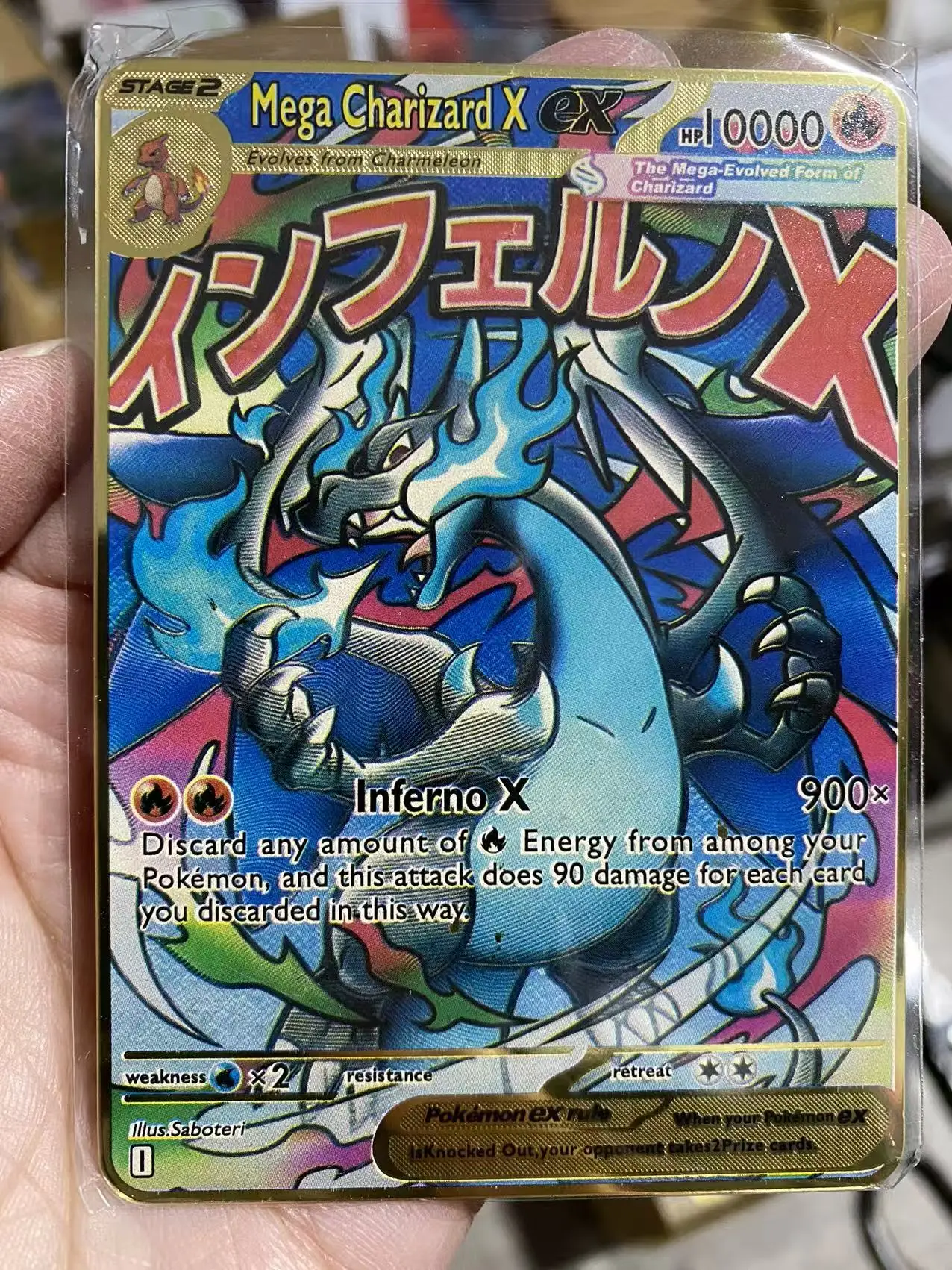 البوكيمون بطاقات معدنية باللغة الإنجليزية HP10000 Inferno X MEGA Charizard ex Arceus Pikachu لتقوم بها بنفسك بطاقة فلاش التداول أنيمي الكرتون هدية #2