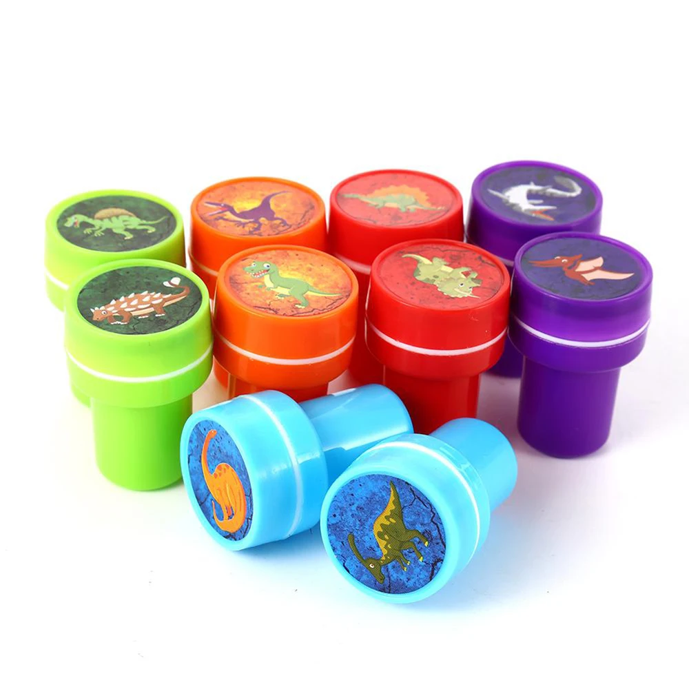 Kinder Stamper Spielzeug DIY Panda Runde Scrapbook Stempel Cartoon Stempel Dinosaurier Stempel Gummistempel