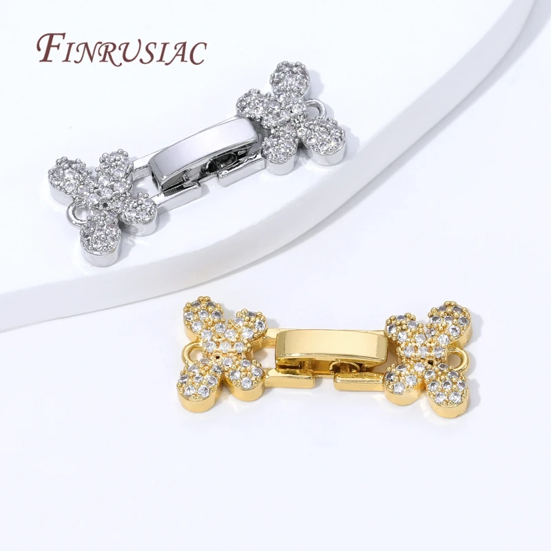 1/2/4Pcs 18K Gold Plated Locks For Jewelry,Connectors For Bracelets Accessories,DIY Jewelry Making Supplies,Necklaces Clasps