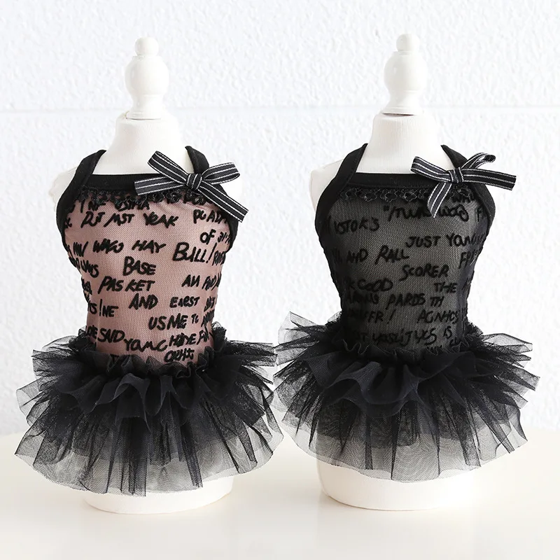 Black Lace Cat and Dog Princess Dress, Tulle Tutu Skirt, Small Dogs Summer Puppy Clothes, Small Girl Dogs Yorkie Outfit