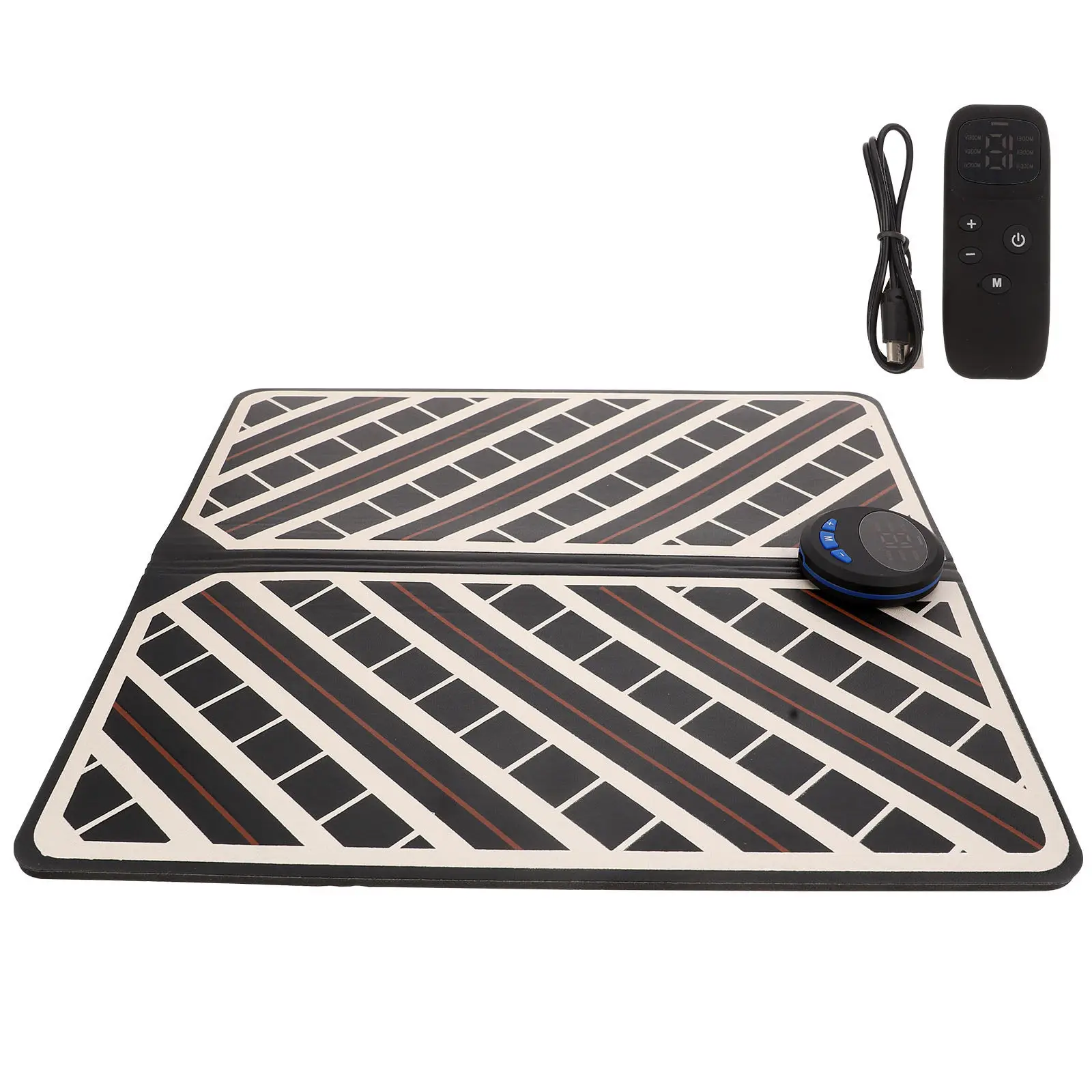 

1Set Foot Massager Electric USB Rechargeable Black Foot Heating Therapy Pad Healthy Life Massager Muscle Stimulator