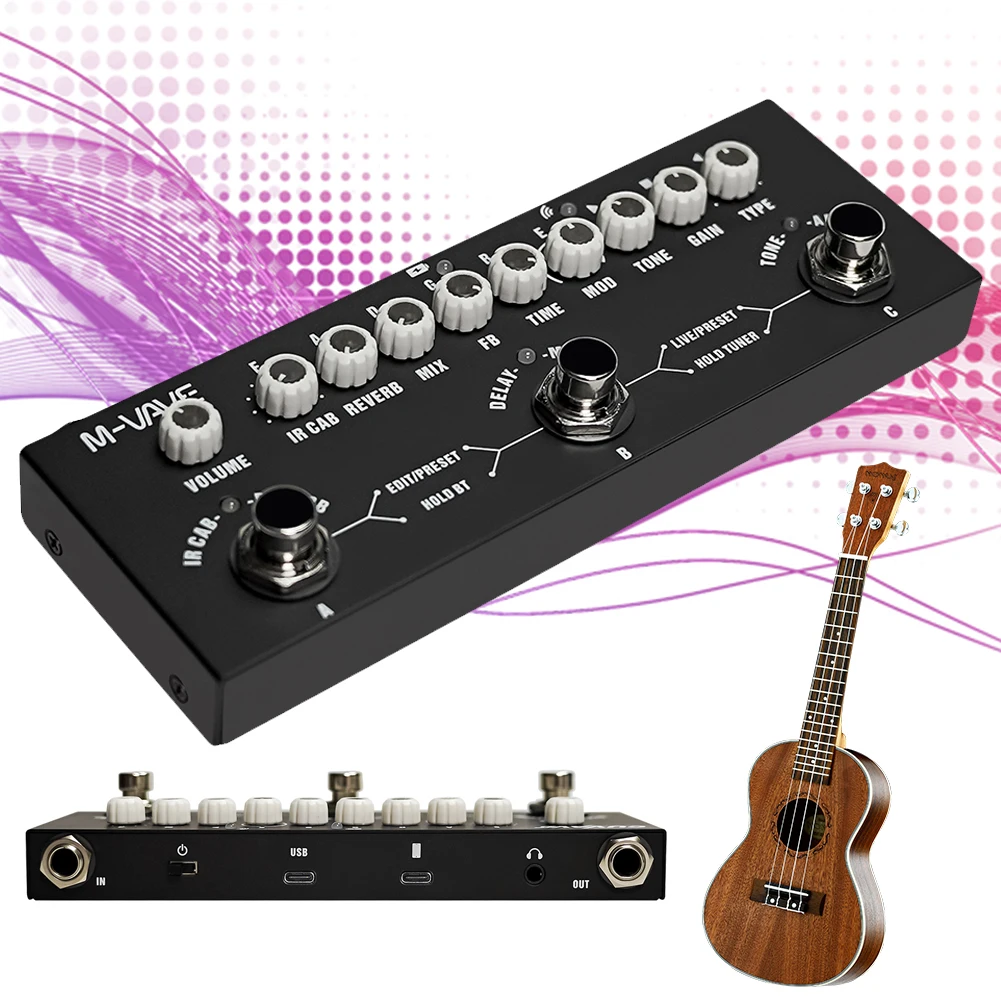 Multifunctioneel gecombineerd effectpedaal met Delay Reverb MOD IR Cab Digitale elektrische gitaareffector Gitaaraccessoires