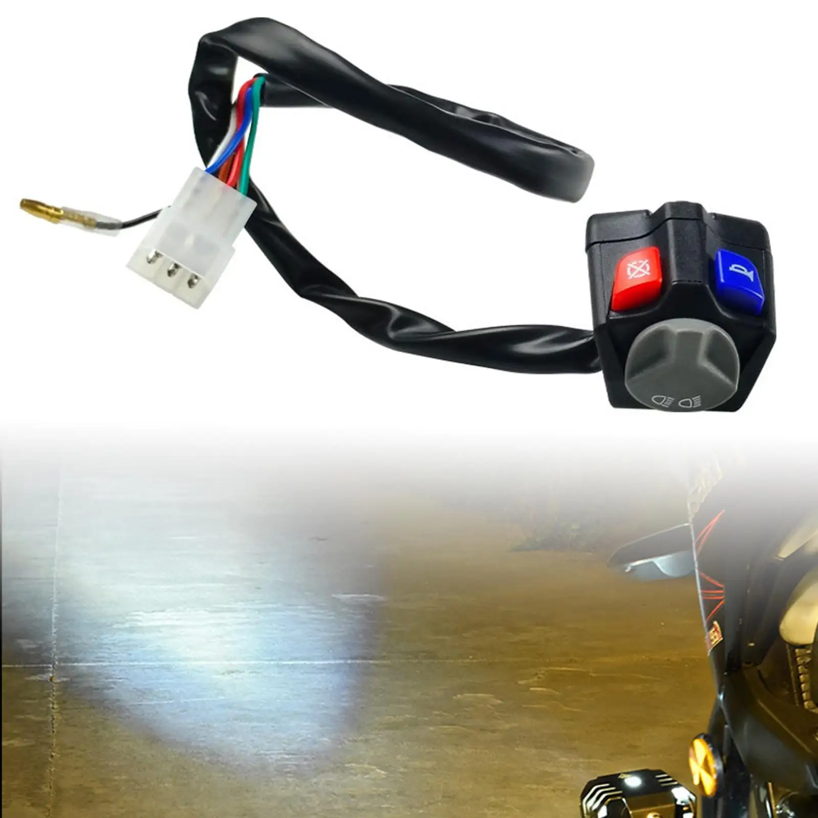 

Переключатель на руль мотоцикла, пластиковый выключатель фары, звукового сигнала и кнопка остановки двигателя в сборе для KTM 7811070000, для гоночных скутеров