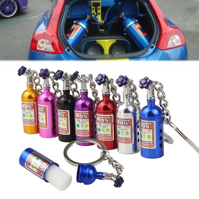 Porte-clés créatif mini bouteille d'azote, boîte à pilules mignonne, rangement pour clés, pour femmes, hommes, voiture, sac à main, coque de téléphone, pendentif, cadeaux