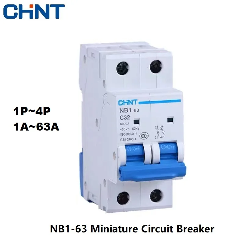 CHNT CHINT NB1-63 1P 2P 3P 4P AC 230/400V MCB przerywacz montaż na szynie DIN miniaturowe przełącznik powietrza DZ30 DZ40 EPN DPN TPN DZ47