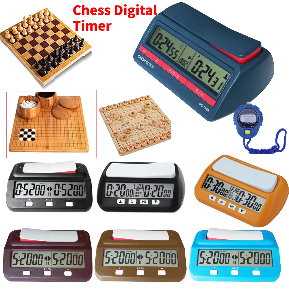 

Chess Digital Timer Professional Digital Chess Clock Lightweight Stopwatch Competition Count Up Down Timer Multipurpose Clock