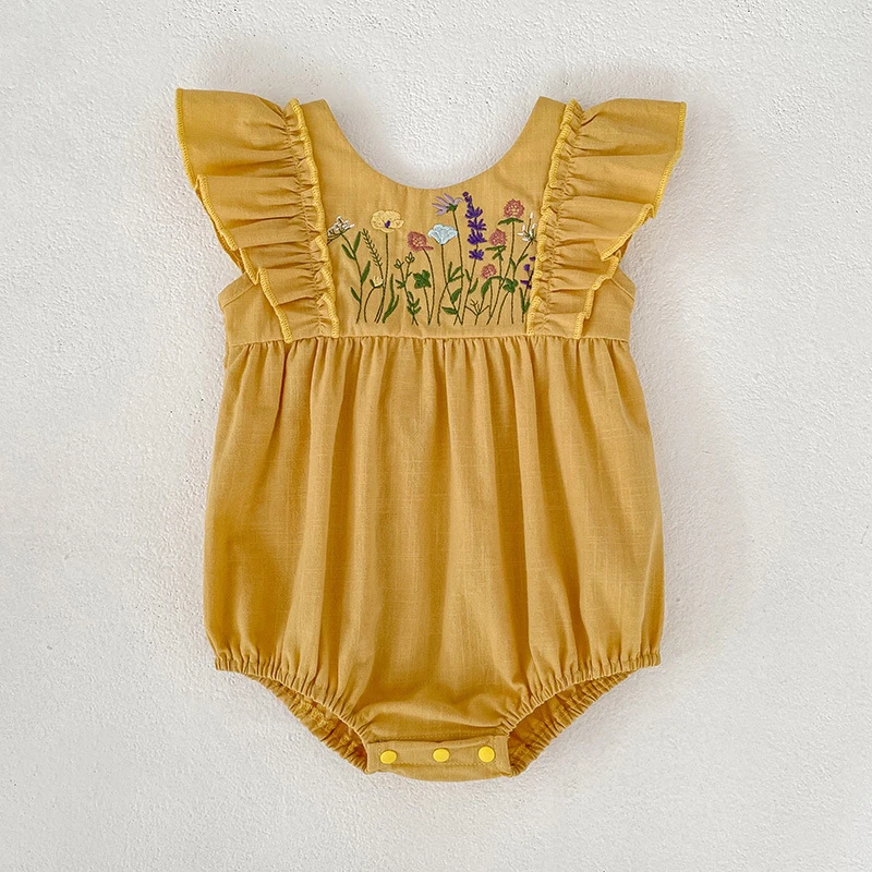 2026 Neue Sommerkollektion 0-24M Säuglings-Baby-Mädchen-Strampler Ärmellose Baumwoll-Bestickte Kleinkind-Mädchen-Bekleidung – Detail 6