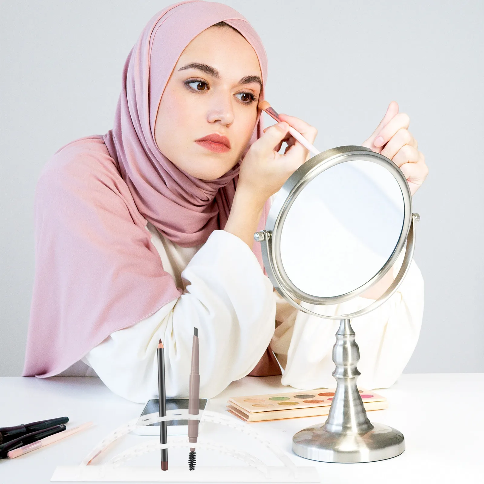 Stylish Acrylic Eyebrow Pen Holder Makeup Brush Stand Pen Display Rack for Eyeliner Lip Liner Brushes Desk Organization