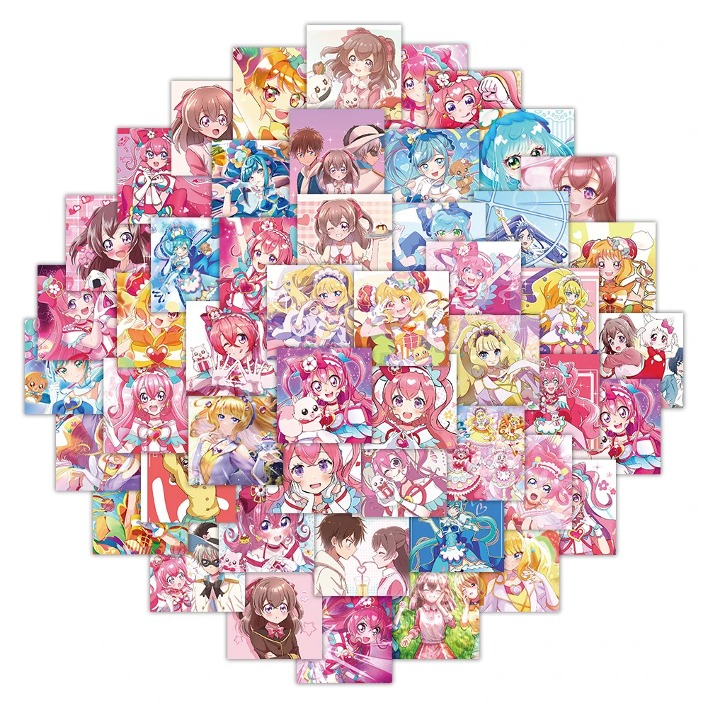 10/30/63pcs ragazze Pretty Cure adesivi Precure Anime Sticker estetica Laptop Notebook bagaglio valigia Kawaii Cartoon decalcomanie