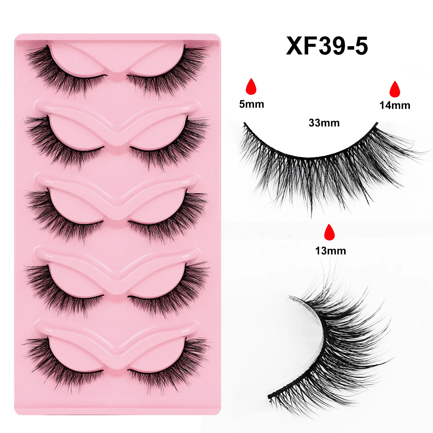 5 ペアキャットアイまつげ 3D ナチュラルつけまつげふわふわソフトクロスまつげうっすらナチュラルまつげエクステンション Makeu