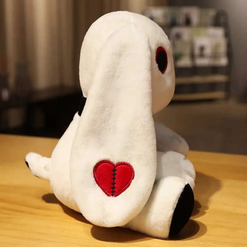 Gruselige gotische Hase gefüllt verrückte Kaninchen Plüschtiere, gruselige Gothic Bunny Stofftier niedlichen Horror schreckliche Hasen puppe, für Hal – Detail 11
