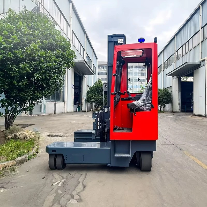 Heavy Duty Seated Wide Body Electric 4 Way Side Loader Long Material Handling Multi-Directional Forklift