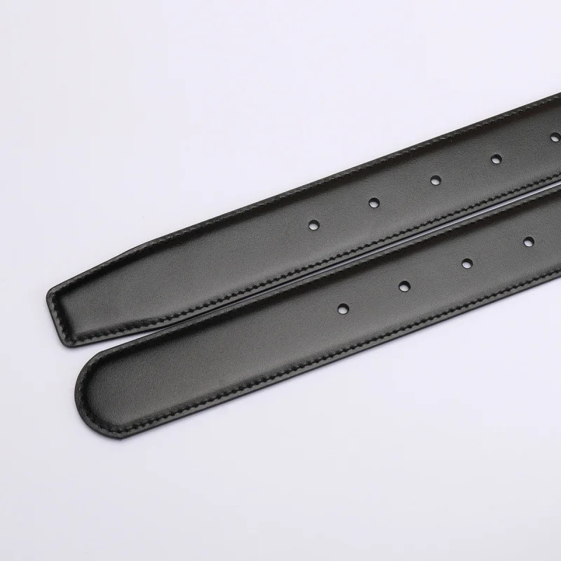 

3.4cm No Lining No Head Genuine Leather Men's Replacement Belt - Ferragamo-Style Full-Grain Leather with Smooth Surface