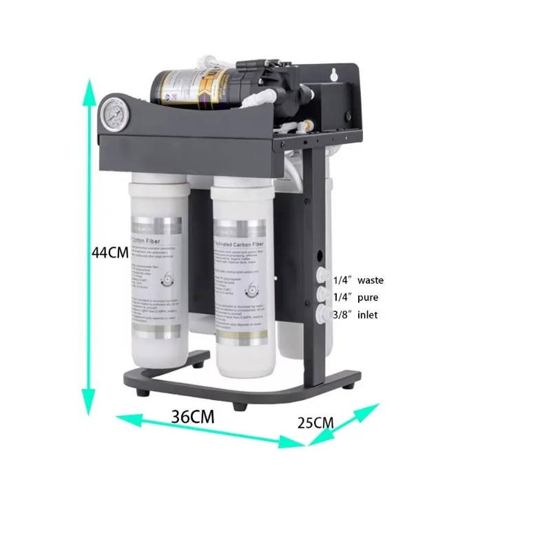 2023 New Style Quick Connect 600GPD 1.5LPM Electric Reverse Osmosis Water Filter System for Home Hotel 1.5LPM RO System Plastic