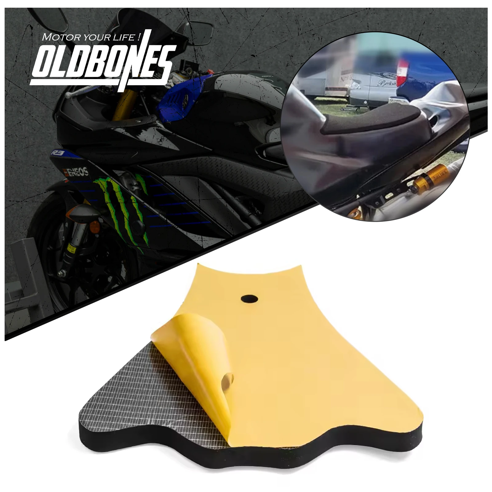 15MM/20MM Thickness High Density Race Foam Cushion Seat Pad Soft Mat Strong Adhesive 1pc For YAMAHA YZF R3 2015-2020 2021
