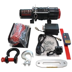 6000 LBS 12V Electric Winch Synthetic Tow Rope Winch Lifting Hoist for 4X4 Car Trailer ATV Truck Off Road Boat