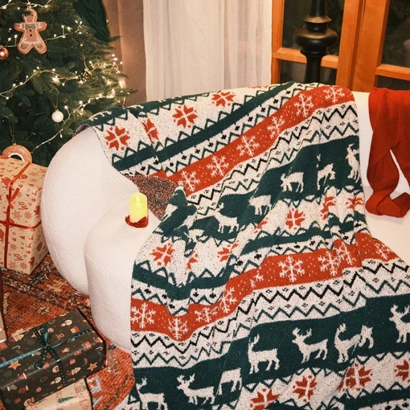 

2025 New Half Fleece Sofa Blanket Multi-functional Warmth for Autumn Winter Christmas New Year Valentine's Day Gifts